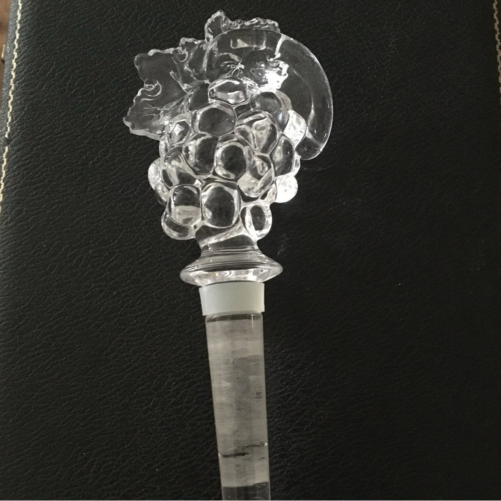 Vintage 1990s Mikasa Austrian Crystal Grape Wine Stopper Fruit Collection, NIB
